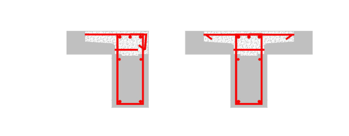 node connection of concrete composite beams and composite floor slabs